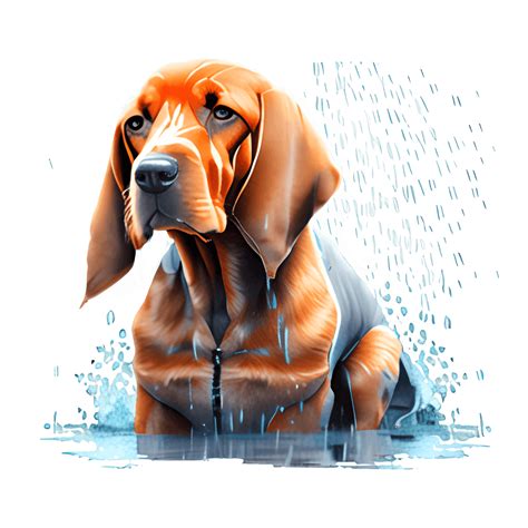 Rainy Day Redbone Coonhound Graphic · Creative Fabrica