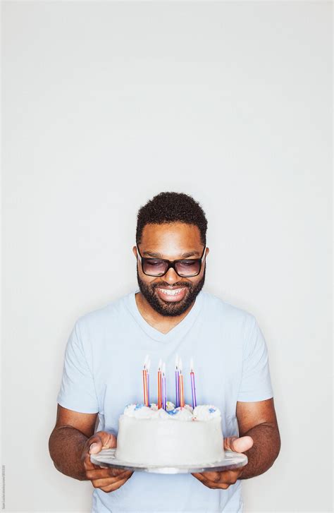 "Portraits: Man Excited With Birthday Cake" by Stocksy Contributor ...