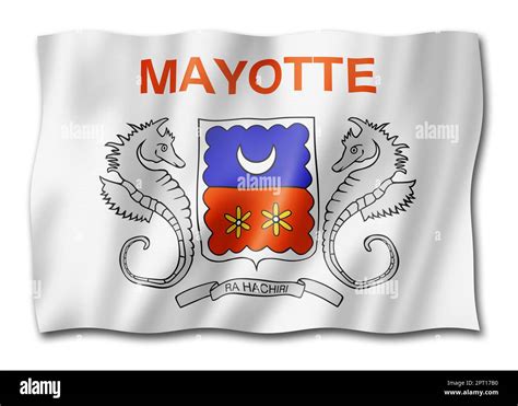 Mayotte Flag Overseas Territories Of France D Illustration Stock