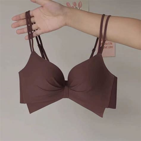 French Sweet Sexy Lingerie Women S Small Breasts Gathered To Look Big Merad Wear Brown Bow Bra