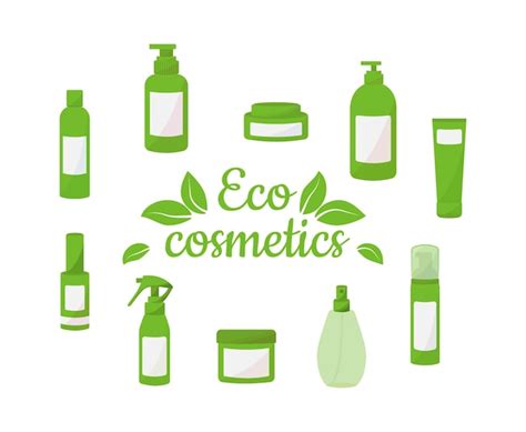 Premium Vector Eco Cosmetics Set Flat Vector Illustration Natural