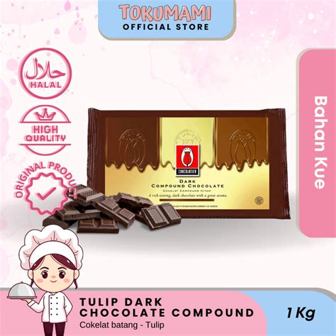 Jual Tokumami Tulip Dark Chocolate Compound Cokelat Batang Kg