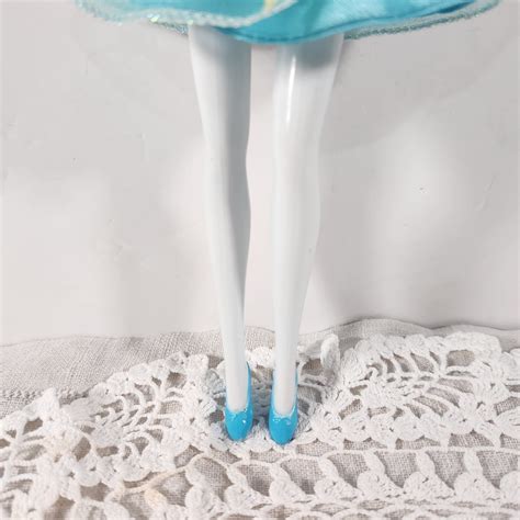 Vintage Barbie Doll Mattel Blonde Hair Blue Eyes Pink Lips Blue Dress And Shoes Etsy