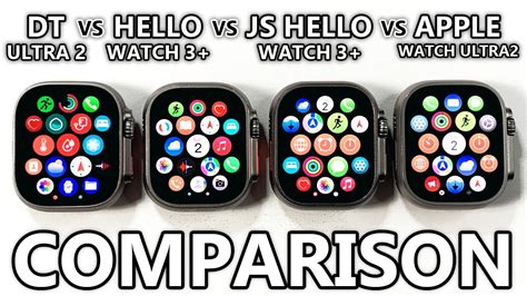 DT Ultra 2 Vs Hello Watch 3 Plus Vs JS Hello Watch 3 Plus Vs Apple