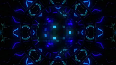 Disco Kaleidoscopes Background With Animated Glowing Neon Colorful ...