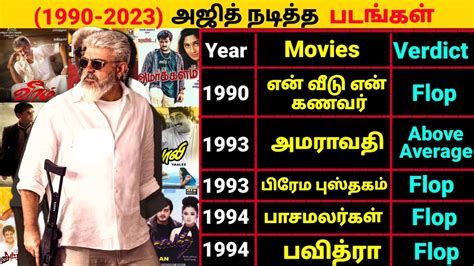 Ajith Kumar All Movies List 1990 2023 Ajith Kumar Filmiography