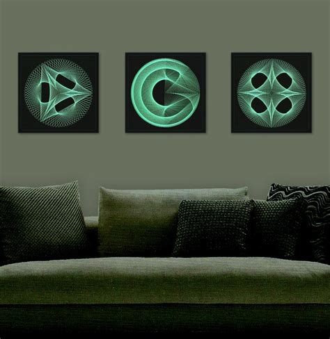 Zen Wall Art Black Green Wall Art for Living Room Modern | Etsy