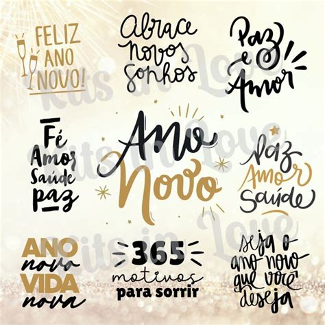 Kit Digital Ano Novo Frases Ilustrações Sublimação Elo7