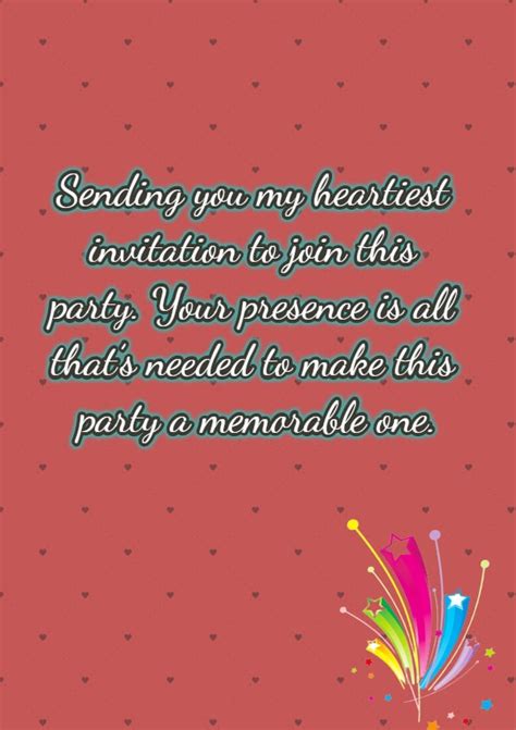 party invitation messages  wording ideas