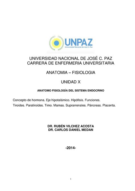 Unidad X Concepto De Hormona Eje Hipotal Mico Hip Fisis Funciones