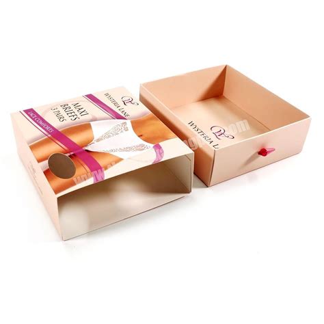 Custom Best Bespoke Luxury Lingerie Underwear Shopping Packaging Cardboard Drawer Paper Boxes