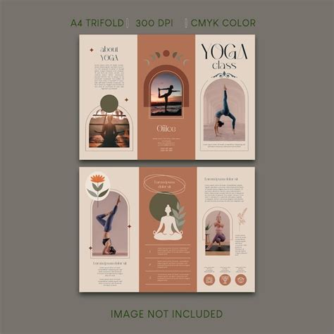 Premium Psd Yoga Class Trifold Brochure