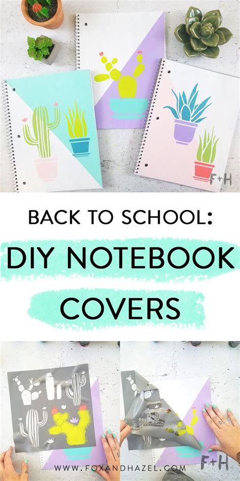 Cute Back To School Diy Notebook Covers Fox Hazel Diy Notebook