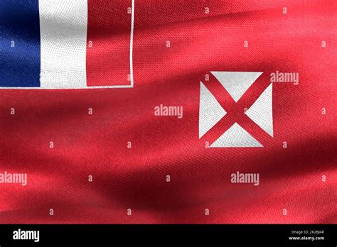 3D Illustration Of A Wallis And Futuna Flag Realistic Waving Fabric