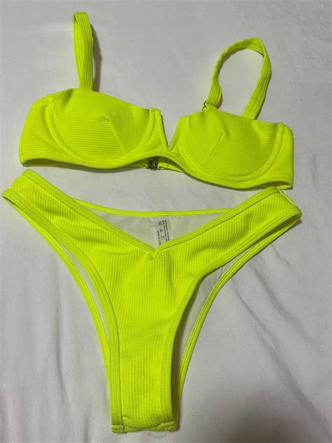 Neon Green Two Piece Bikini On Carousell