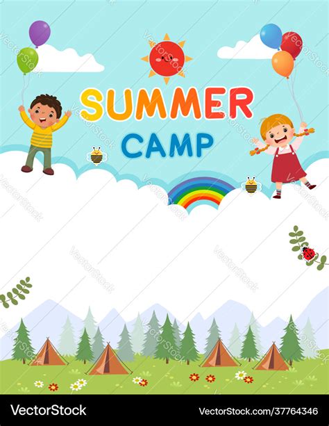 Kids summer camp poster Royalty Free Vector Image