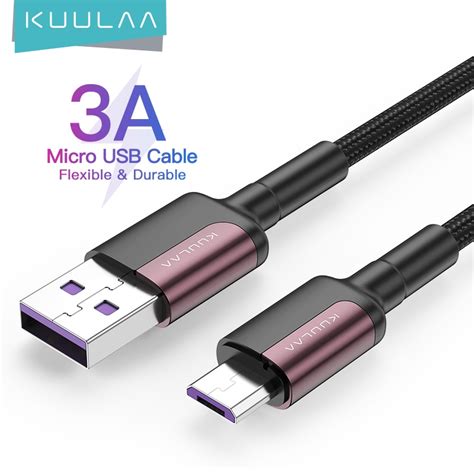 Micro Usb Cable 3a Fast Charging Liquid Soft Silicone Cable For Samsung Galaxy Android Mobile