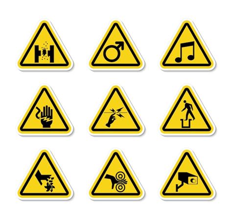 Symboles D Avertissement Triangulaires Tiquettes De Danger Signe Isol