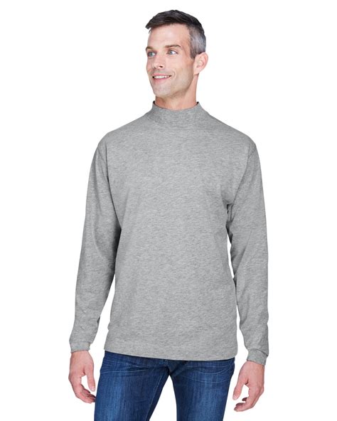 Devon Jones Adult Sueded Cotton Jersey Mock Turtleneck Alphabroder