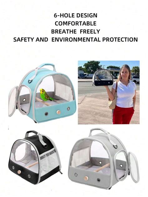 1pc Small Bird Travel Cage Carrier Portable Small Bird Parrot Parakeet