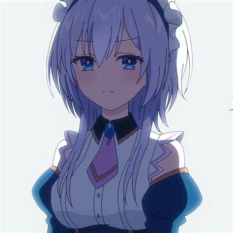 An Anime Character With Long Purple Hair And Blue Eyes