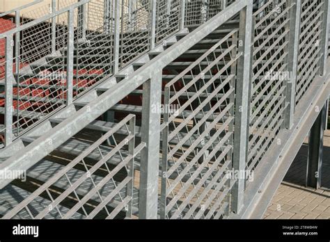 Fire Escape Staircase Pedestrian Passage For Emergency Exit Particular Structure In Galvanized