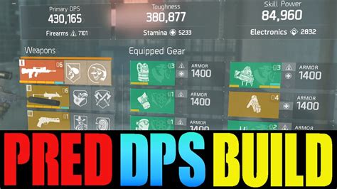 THE DIVISION MY 430K DPS 381K TOUGHNESS PREDATORS MARK BUILD BEST