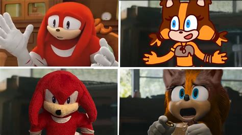 Sonic The Hedgehog Movie KNUCKLES SONIC BOOM Vs STICKS SONIC BOOM Uh