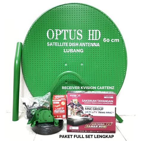 Jual Parabola Mini Optus Hijau Lubang 60cm Paket Receiver Cartenz Odu