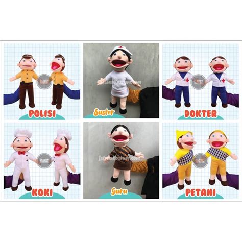 Jual Boneka Tangan Muppet Cm Karakter Profesi Peraga Dongeng Hand