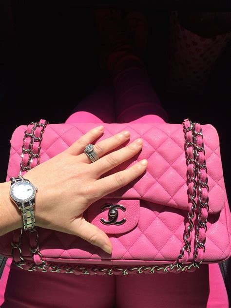 Hot Pink Chanel Classic Jumbo Flap Red Leather Handbags Chanel