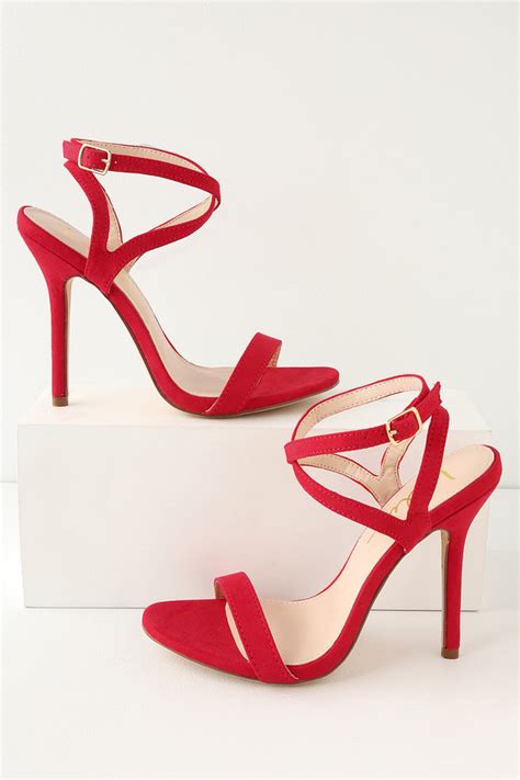 Sexy Red Heels - Red Suede Heels - Vegan Suede Heels - Lulus