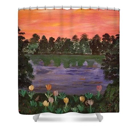 Lakeside Tranquility Shower Curtain By E A Pritchett Colorful