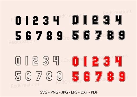 Varsity Numbers Svg Football Numbers Graphic By Redcreations