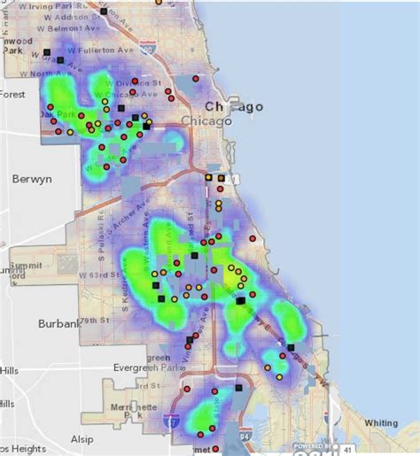 Chicago Public School closings laid over the Chicago Homicide Heat Map ...