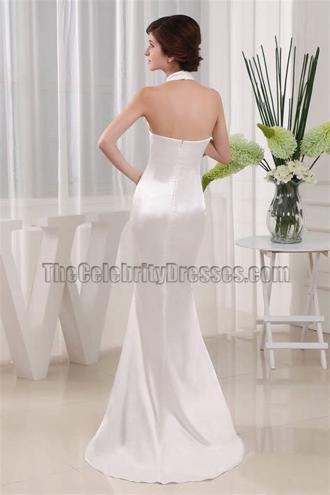 Simple Mermaid Halter Wedding Dress Bridal Gown Thecelebritydresses