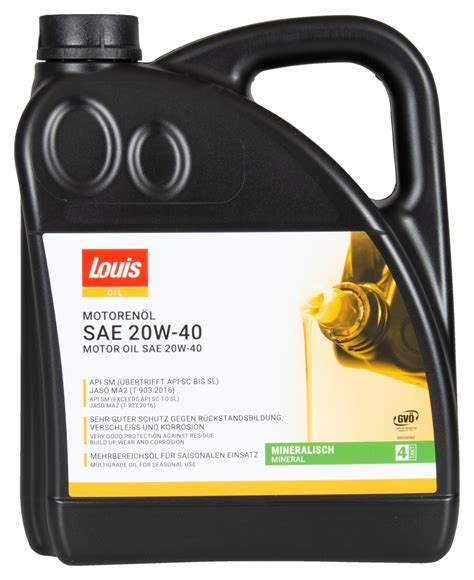 Buy Louis Oil Engine Oil 4 Stroke 20W 40 Mineral Contains 4 Litre