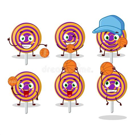 Talented Spiral Sweet Candy Cartoon Character As A Basketball Athlete