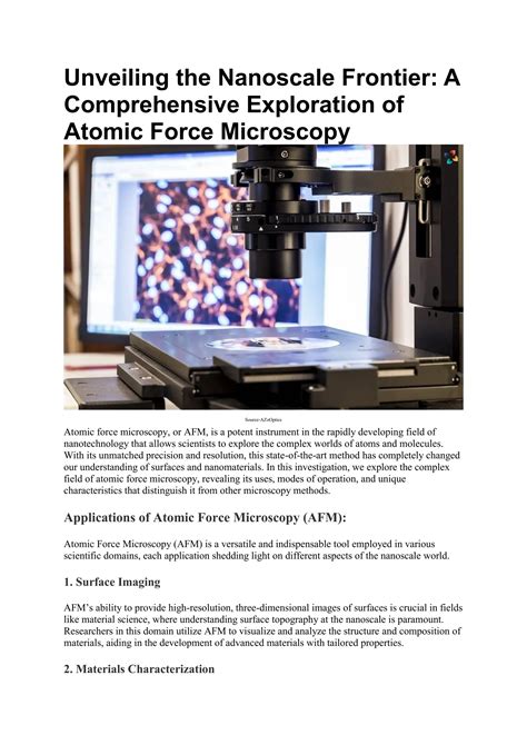 Atomic Force Microscopy: 3 Modes, Applications & Future | The ... 