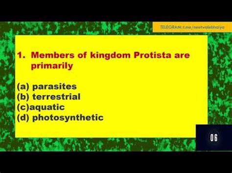 Self Preparatory Quiz Ch Biological Classification Youtube