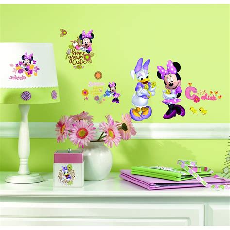 Cute Minnie Mouse Wall Stickers | Minnie mouse wall decals, Mickey and ...