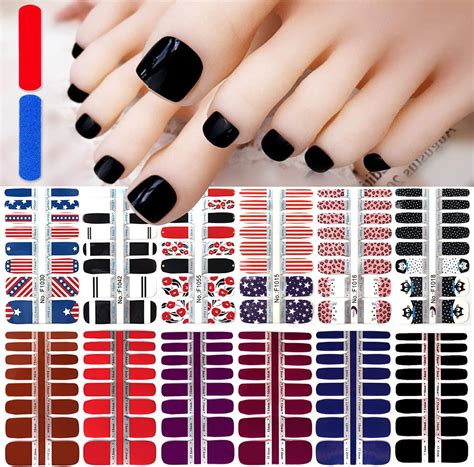 Amazon DANNEASY 12 Sheets Toe Nail Stickers Full Nail Wraps For