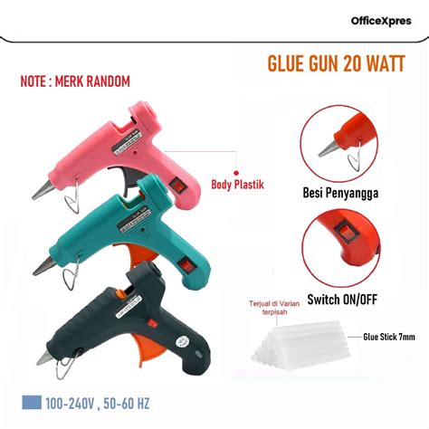 Jual Alat Tembak Lem Glue Gun Alat Lem Tembak Kecil Lem Bakar Glue Gun Watt Hot Glue