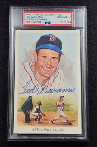 Ted Williams Signed Perez Steele Celebration Hof Boston Red Sox Psa