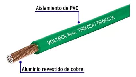 Cable El Ctrico Cal Alucobre M Verde Volteck Cca V