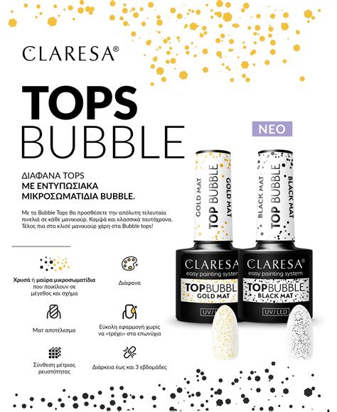 CLARESA TOP MAT NO WIPE BUBBLE BLACK 5gr Avant Garde