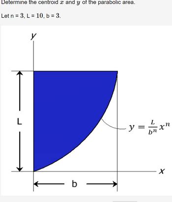 Answered: Determine the centroid x and y of the parabolic area. Let n ... 