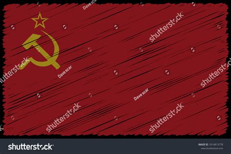 Grunged Soviet Flag Design Background Stock Vector (Royalty Free ...