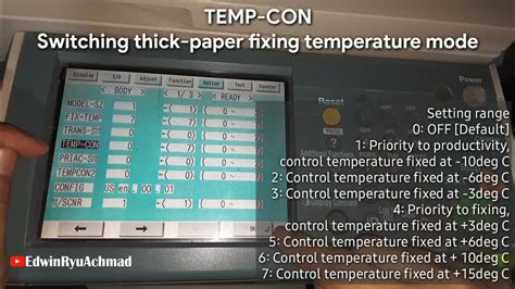 Adjusting The Fixing Temperature Canon Ir3045 Ir3245 Ir4570 Series