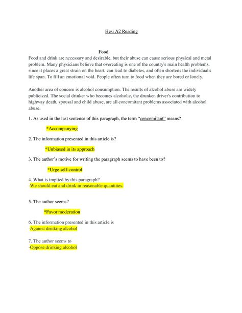 HESI A2 READING V1_V2 QUIZ AND ANSWERS LATEST UPDATE – Scholarfriends